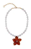 Lizzie Fortunato Vinca Flower Necklace In Ginger
