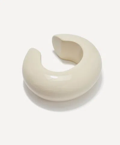 Lizzie Fortunato White Arc Cuff Bracelet In Alabaster