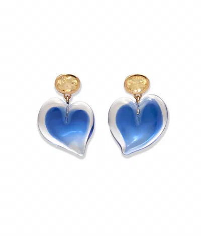 Lizzie Fortunato Women's Dali Heart Earrings In Blue