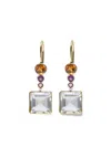 Lizzie Fortunato Yellow Gold Green Amethyst Earrings In Brown