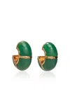 Lizzie Fortunato Zellige Hoop Earrings In Green