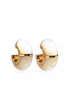 Lizzie Fortunato Zellige Hoops In Mother-of-pearl In Gold