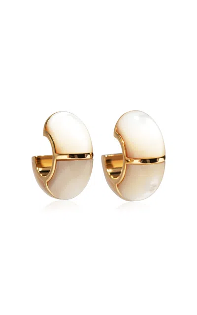 Lizzie Fortunato Zellige Hoops In Mother-of-pearl In Gold