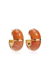 Lizzie Fortunato Zellige Hoops In Peach Aventurine In Brown
