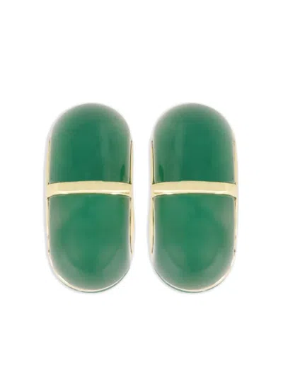 Lizzie Fortunato Zellige Jade-creolen In Green