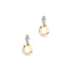Lizzie Mandler Baguette And Xs Link Earrings In Yellow Gold,white Diamonds
