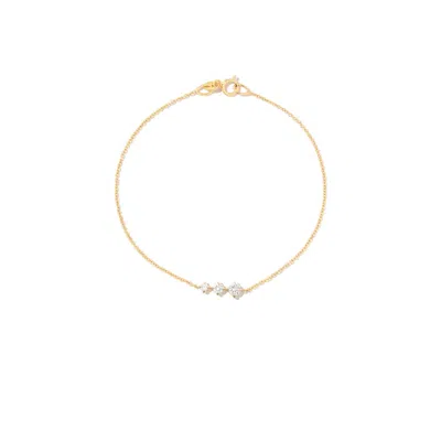 Lizzie Mandler Fine Jewelry 14k Yellow Gold Floating Triple Diamond Bracelet
