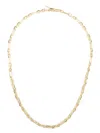 Lizzie Mandler Fine Jewelry 18kt Yellow Gold Diamond Figaro-chain Necklace In Gold