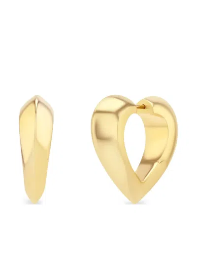 Lizzie Mandler Fine Jewelry 18k Yellow Gold Heart Huggie Earrings