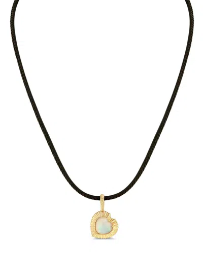 Lizzie Mandler Fine Jewelry 18k Yellow Gold Heart Opal Necklace