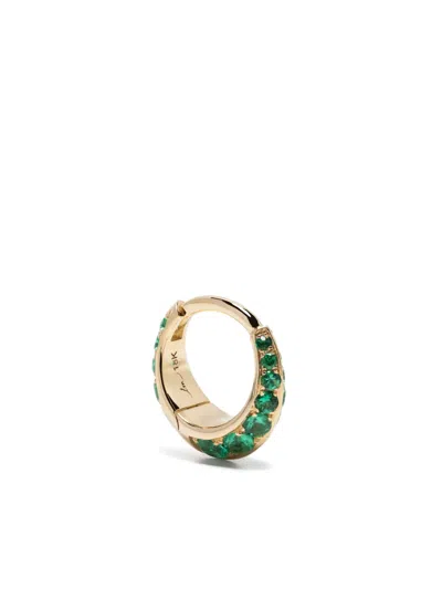 Lizzie Mandler Fine Jewelry 18kt Yellow Gold Small Crescent Emerald Hoops