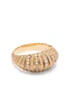 Lizzie Mandler Fine Jewelry 18kt Yellow Gold Xl Fluted Crescent Diamond Ring In Gold