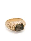 Lizzie Mandler Fine Jewelry 18kt Yellow Gold Xl Fluted Crescent Tourmaline Ring In Gold