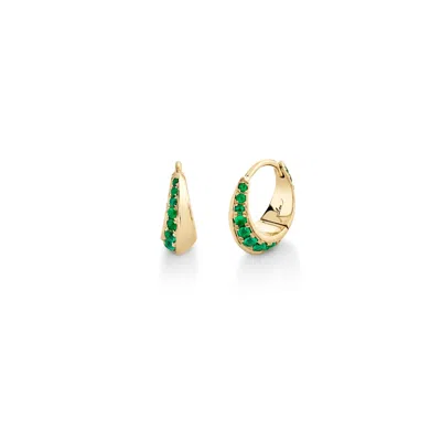 Lizzie Mandler Pavé Mini Crescent Hoops In Multi