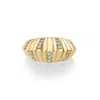 Lizzie Mandler Xl Fluted Crescent Pavé Ring In 18k Gold,white Diamond