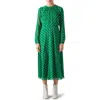 Lk Bennett Addison Polka Dot Raglan-sleeve Midi Dress In Green