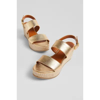 Lk Bennett Adriana Casual Sandals In Soft Gold