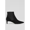 Lk Bennett Womens Bla-black Adya Contrast-panel Suede Heeled Ankle Boots In Black