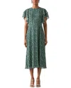 Lk Bennett Short Sleeve A-line Midi Dress In Blue