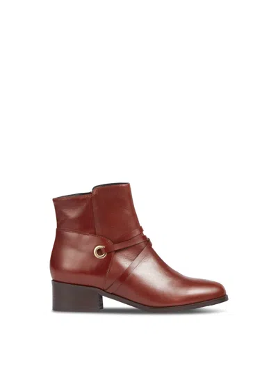 Lk Bennett Alba Tan Strap Detail Ankle Boots In Brown