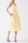 Lk Bennett Alessia Bustier Fit & Flare Dress In Yellow
