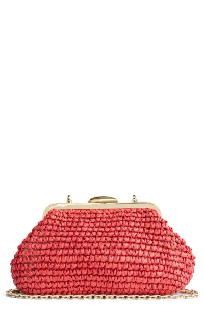 Lk Bennett Alexa Frame Clutch In Red