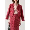 Lk Bennett Alexa Tweed Jacket In Red