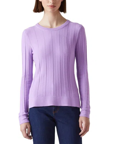 Lk Bennett Ali Knitted Wool-blend Top In Purple