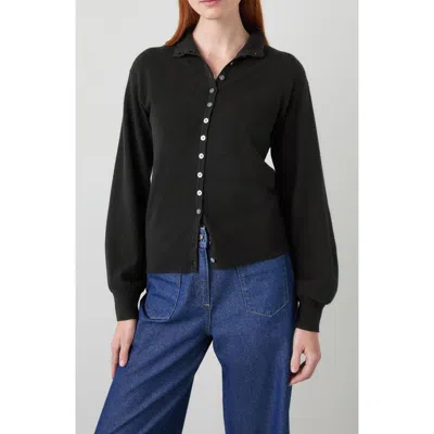 Lk Bennett Alice Merino Wool Blend Cardigan In Black