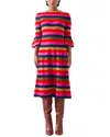 Lk Bennett Alice Shimmer Striped Knit Midi Dress