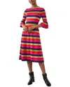Lk Bennett Alice Shimmer Striped Knit Midi Dress