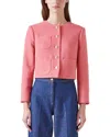 Lk Bennett Womens Pin-blush Allie Boxy-fit Tweed Cotton-blend Jacket