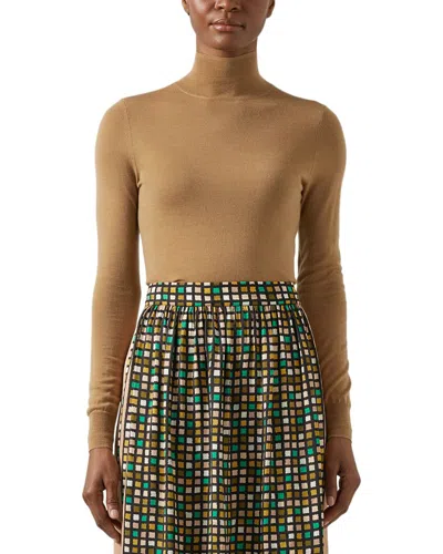 Lk Bennett Allie Knitted Wool Top In Brown