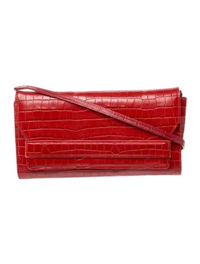 Pre-owned Lk Bennett Alligator Shoulder Bag In Red
