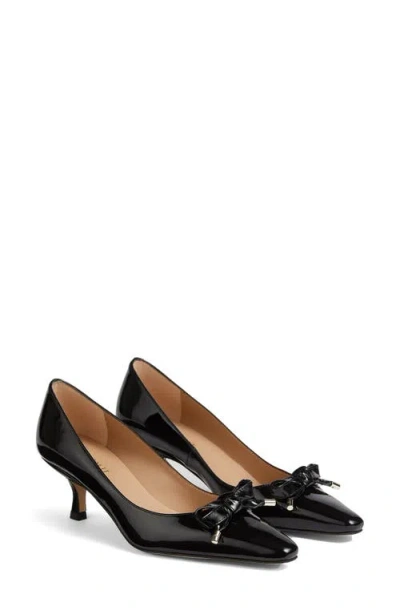 Lk Bennett Alma Bow Pointed Toe Pump In Black