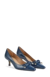 Lk Bennett Alma Bow Pointed Toe Pump In Smoke Blue