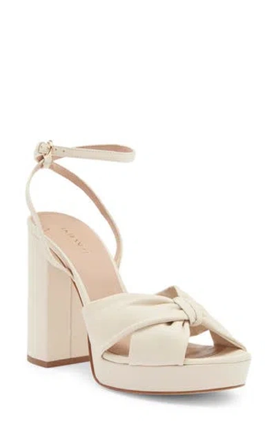 Lk Bennett Amanda Block Heel Sandal In Cre-ecru