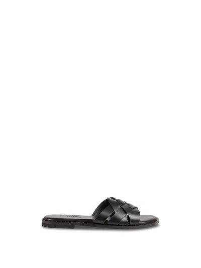 Lk Bennett Amara Flat Sliders In Black