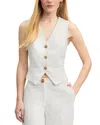 Lk Bennett Womens Cre-ecru Ami V-neck Slim-fit Cotton Waistcoat In White