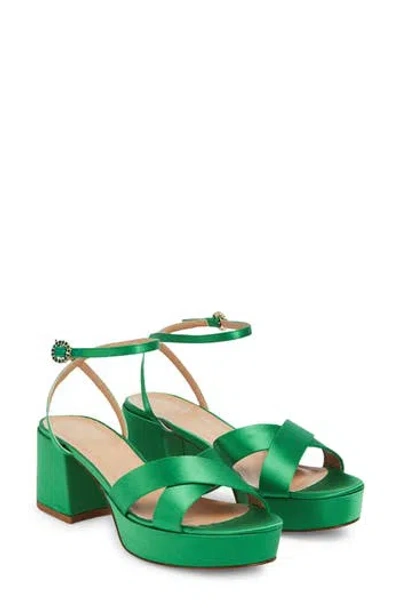 Lk Bennett Amie Platform Sandal In Green-emerald