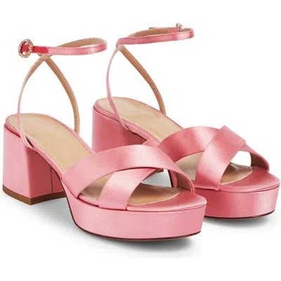 Lk Bennett Womens Pin-flamingo Royal Ascot X Lkb Amie Satin Platform Sandals