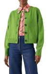 Lk Bennett Amore Chunky Merino Wool Cardigan In Green