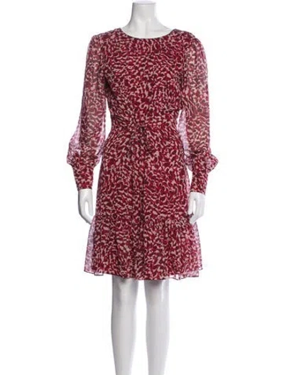 Pre-owned Lk Bennett Animal Print Knee-length Dress In Red