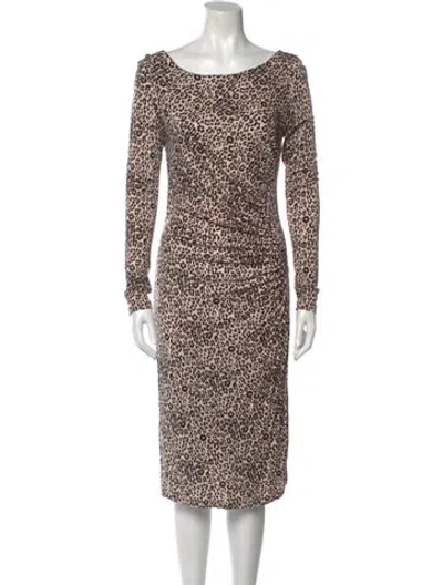 Pre-owned Lk Bennett Animal Print Midi Length Dress