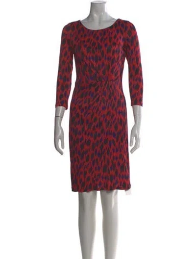 Pre-owned Lk Bennett Animal Print Mini Dress In Red