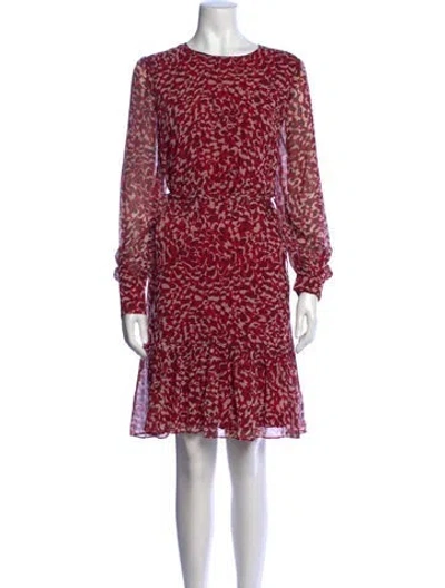 Pre-owned Lk Bennett Animal Print Mini Dress In Red