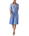 Lk Bennett Anna Short Sleeve Dress In Blue