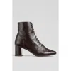 Lk Bennett Womens Bro-dark Chocolate Arabella Lace-up Leather Heeled Ankle Boots In Multi