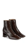 Lk Bennett Womens Bro-dark Chocolate Arabella Lace-up Leather Heeled Ankle Boots In Dark Chocolate