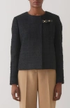 Lk Bennett Arden Tweed Jacket In Black
